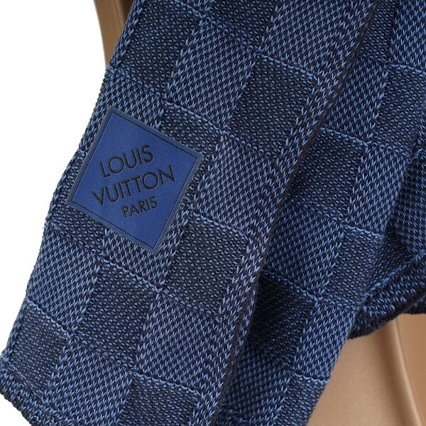 Louis Vuitton - Navy Blue Damier Cotton Scarf